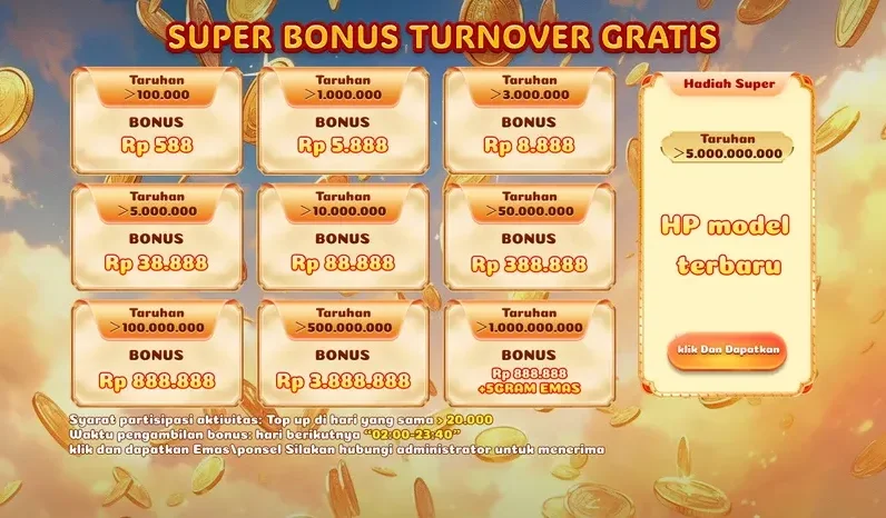 SUPER BONUS TURNOVER GRATIS